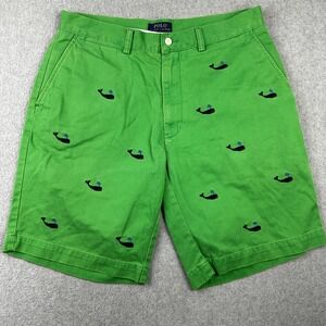 Polo Ralph Lauren Shorts Mens 33 Embroidered Whale Chino Classic Summer Preppy